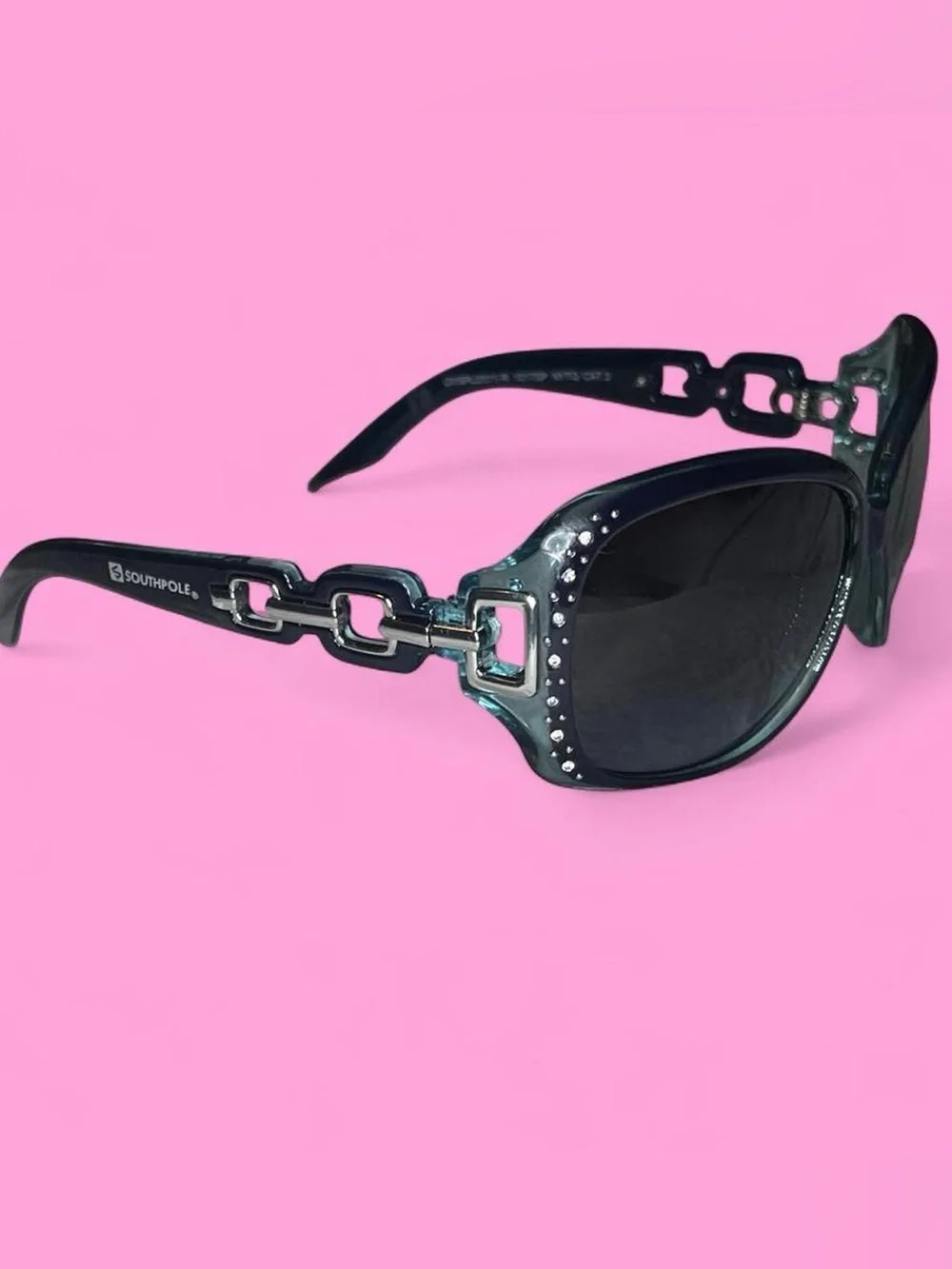 South Pole Black Sunglasses with Crystal Accents